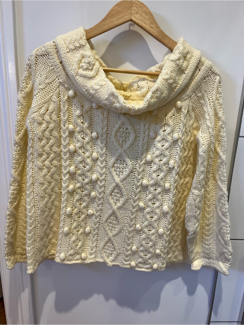 Tuckernuck Cream Cable Knit Cowl Sweater